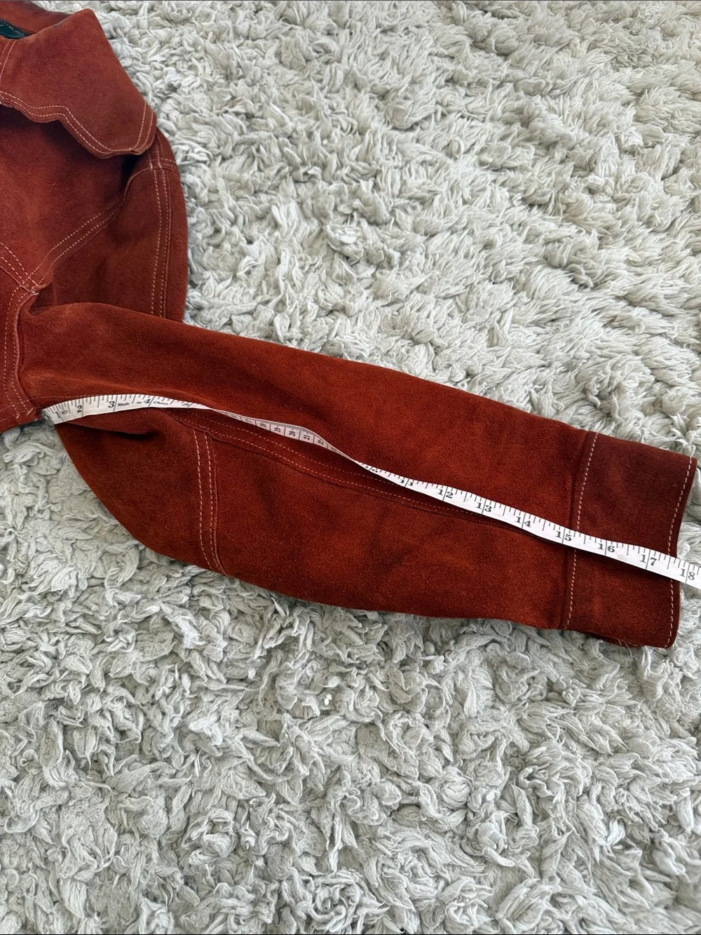 Vintage Rust Suede Button-Front Jacket